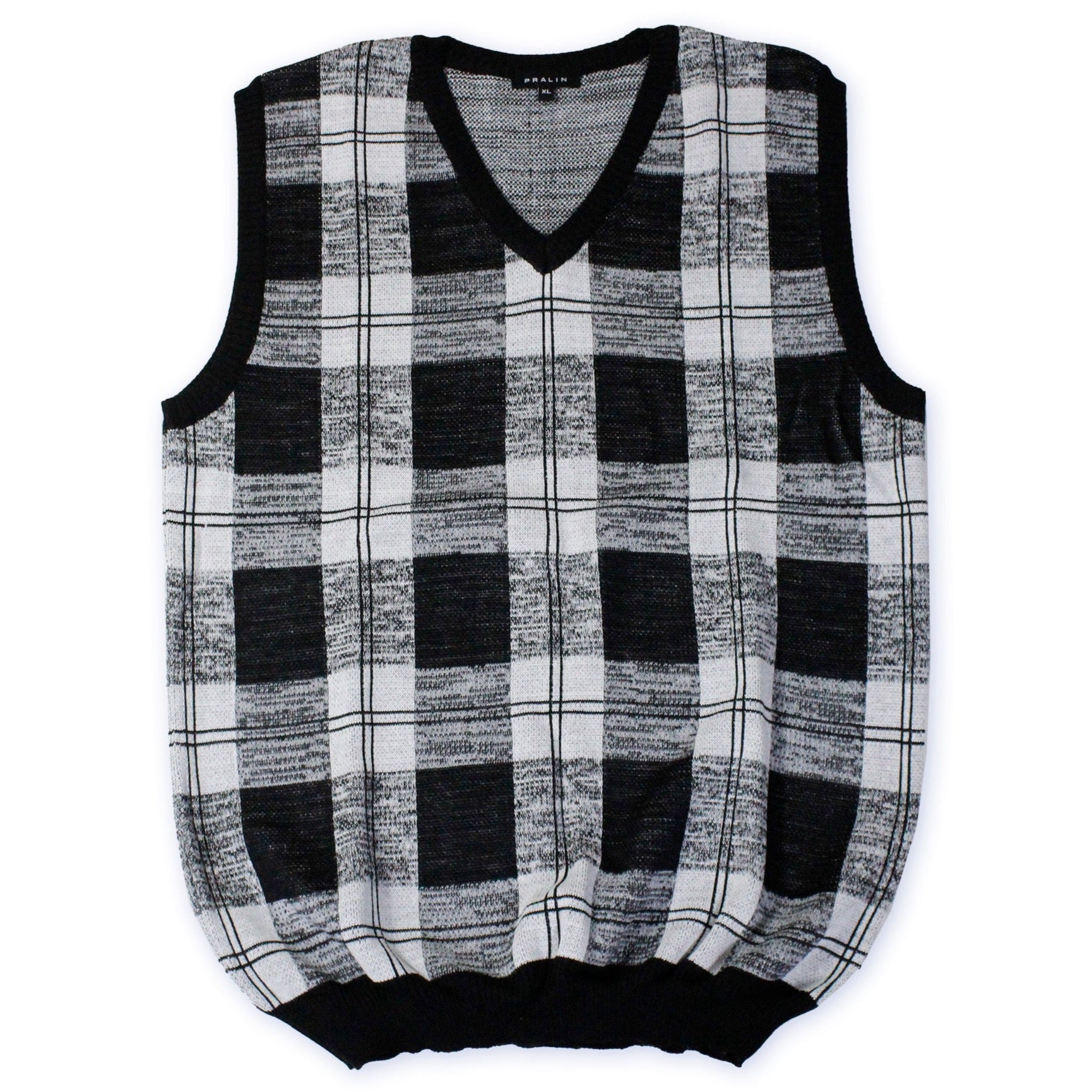 Chaleco Negro/Gris con Cuello V 10080 Hombre