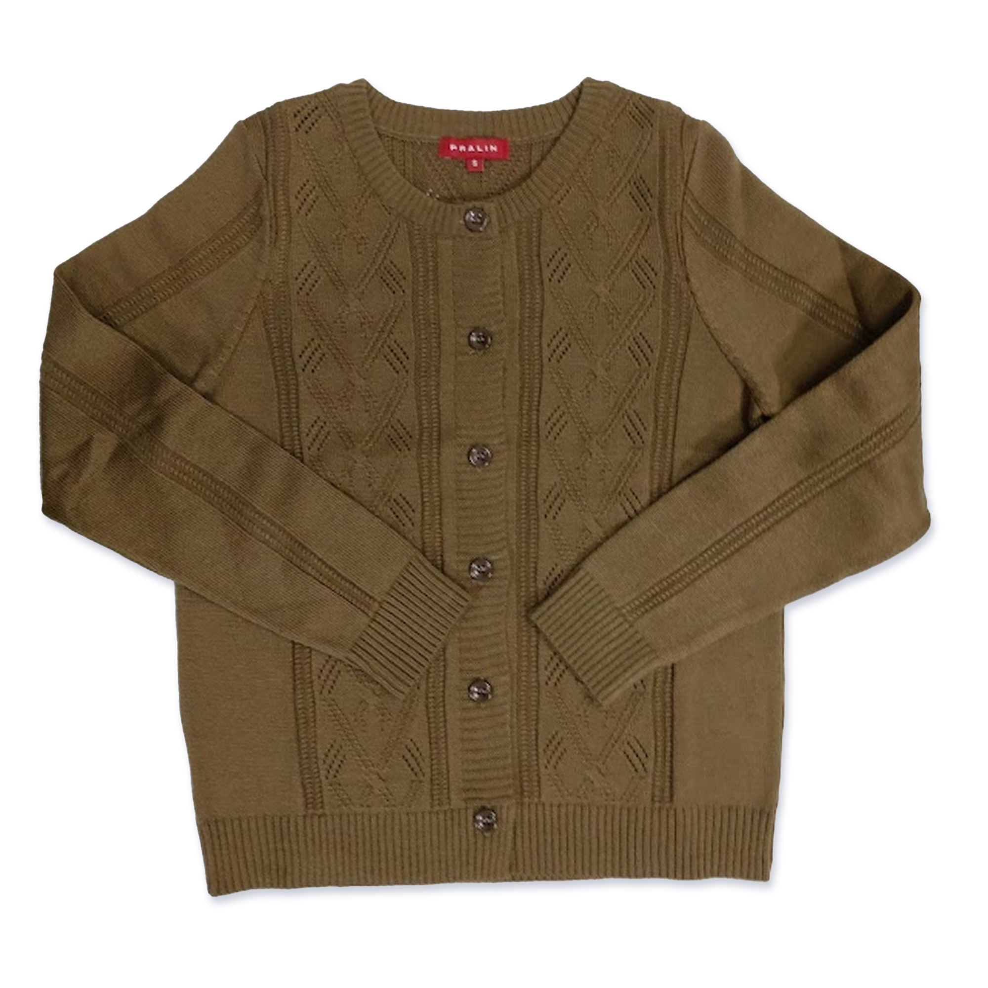 Suéter de Botones con Cuello Redondo 10464 Mujer