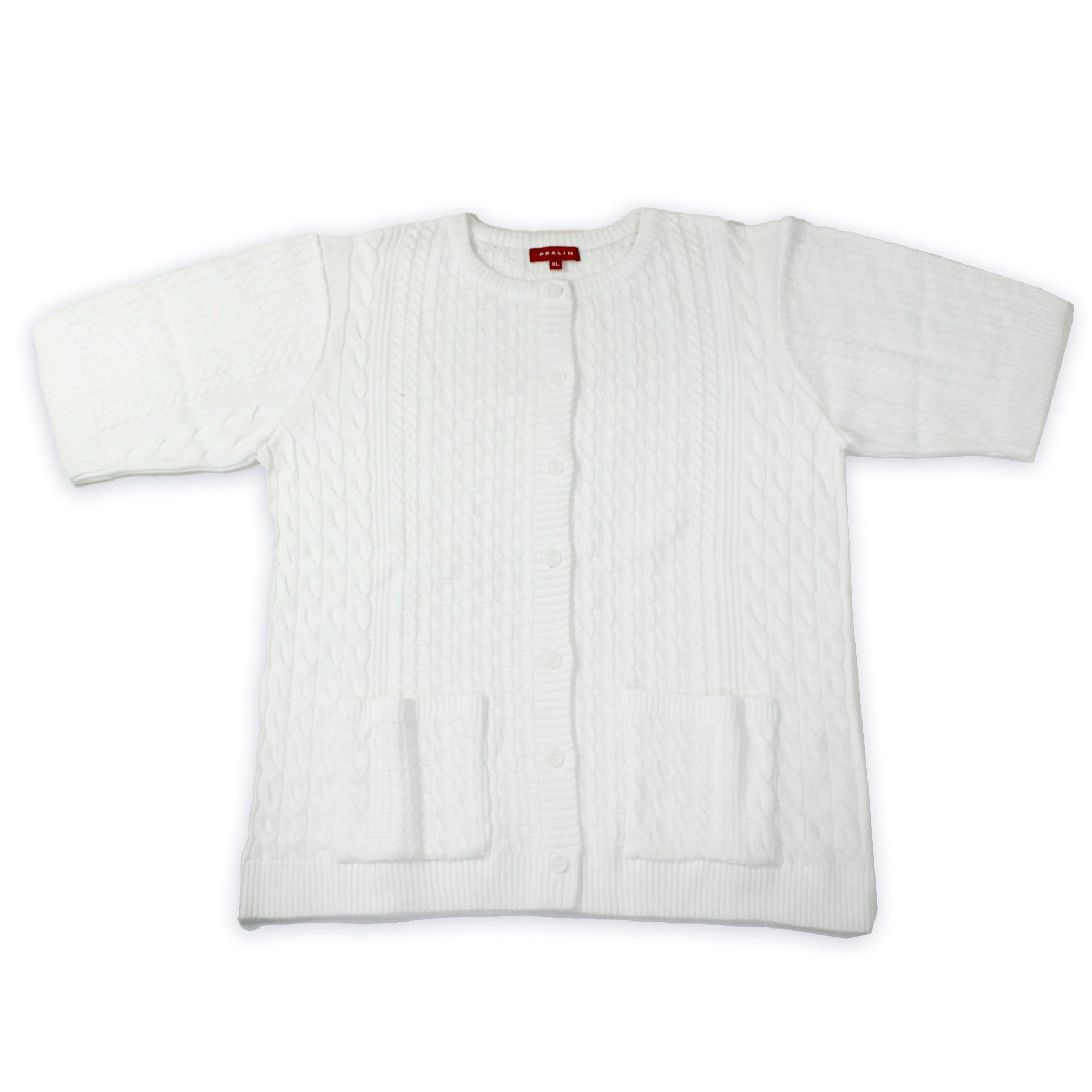 Suéter Manga Corta Cuello Redondo con Bolsas 10450 Mujer