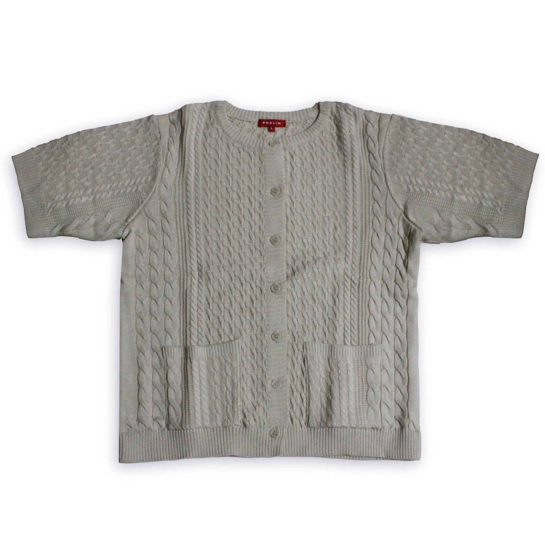 Suéter Manga Corta Cuello Redondo con Bolsas 10450 Mujer