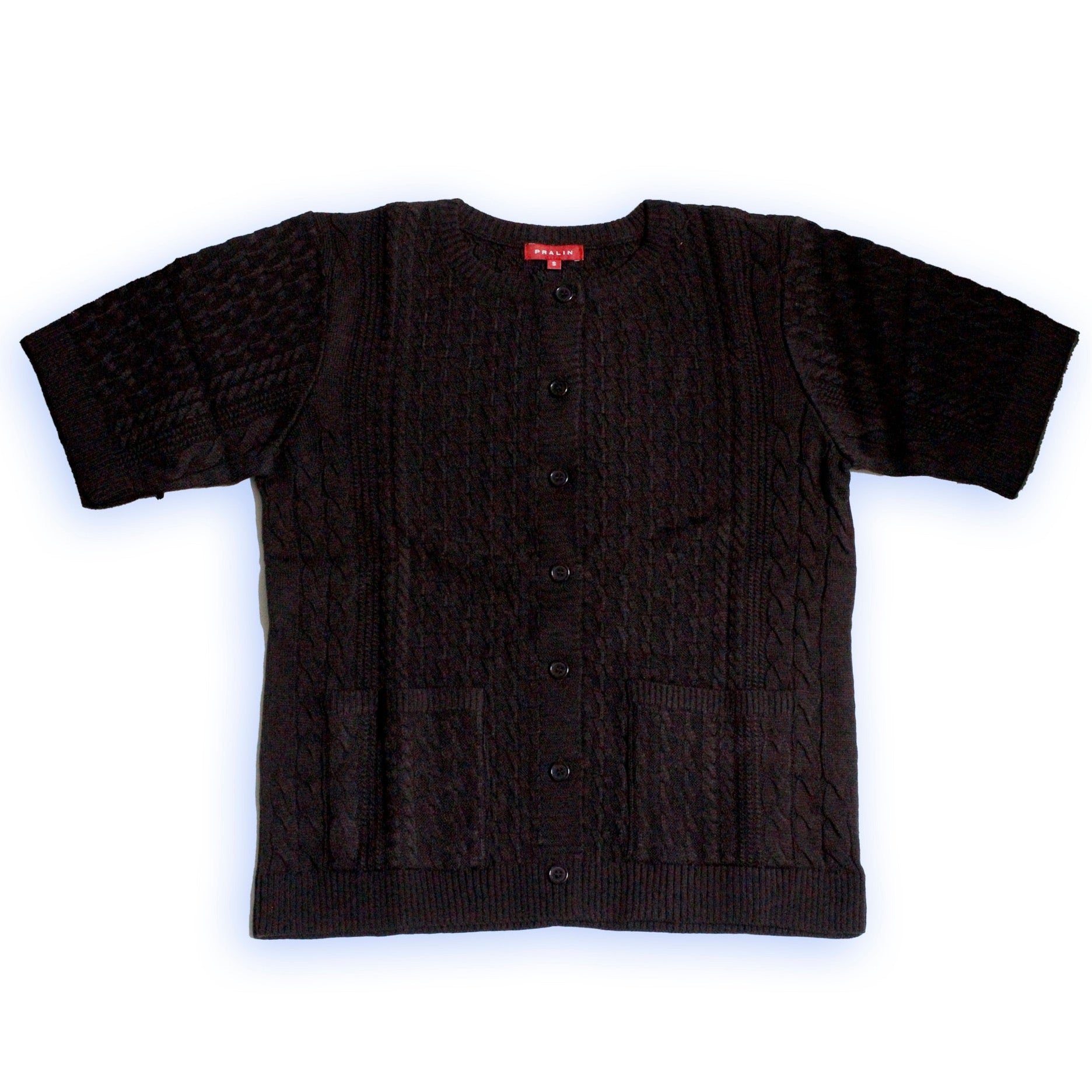 Suéter Manga Corta Cuello Redondo con Bolsas 10450 Mujer