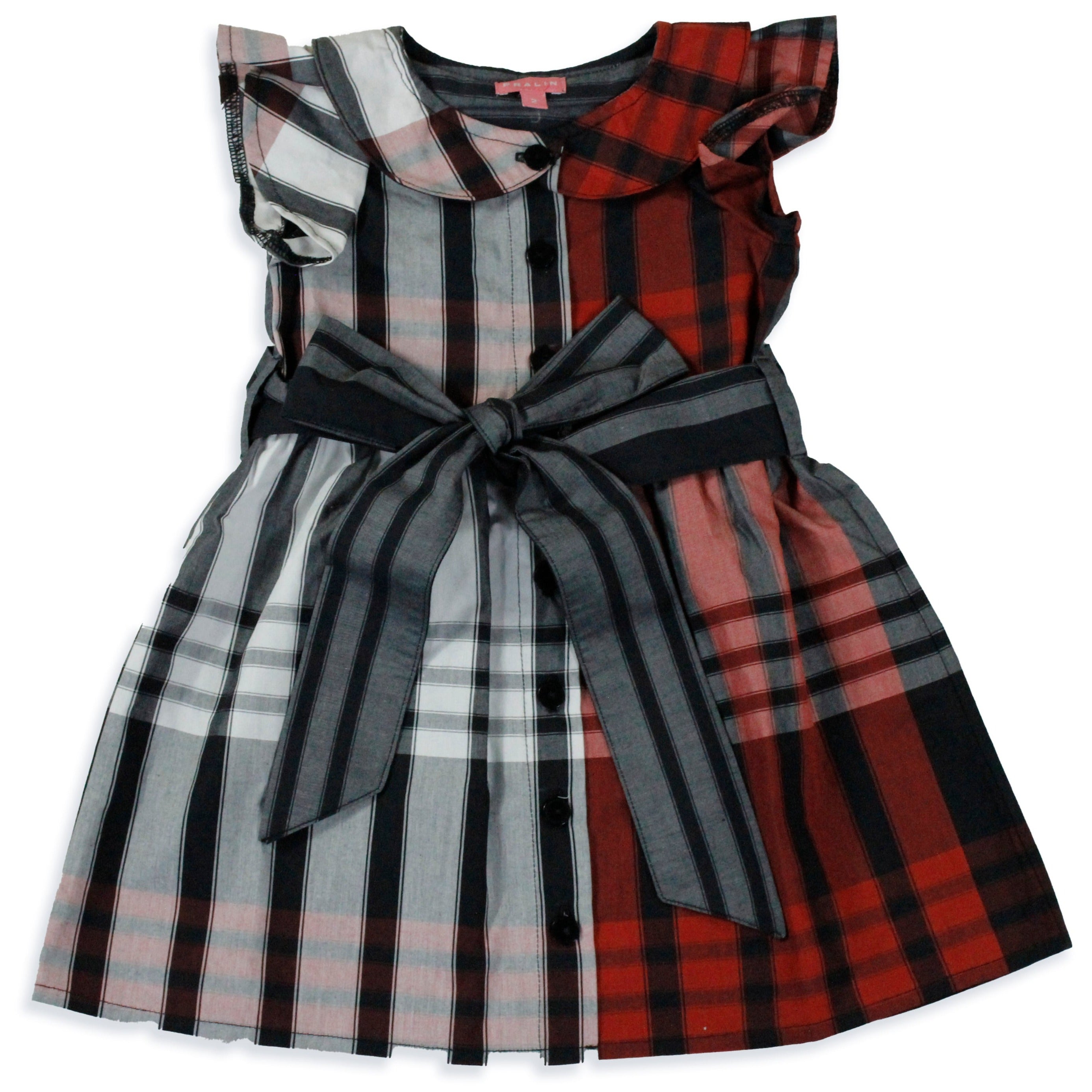 Vestido Rojo/Gris/Blanco 10061 Niña