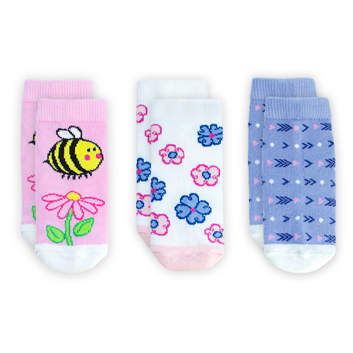 Calcetas Abejitas y Flores Beba - 3 Pack