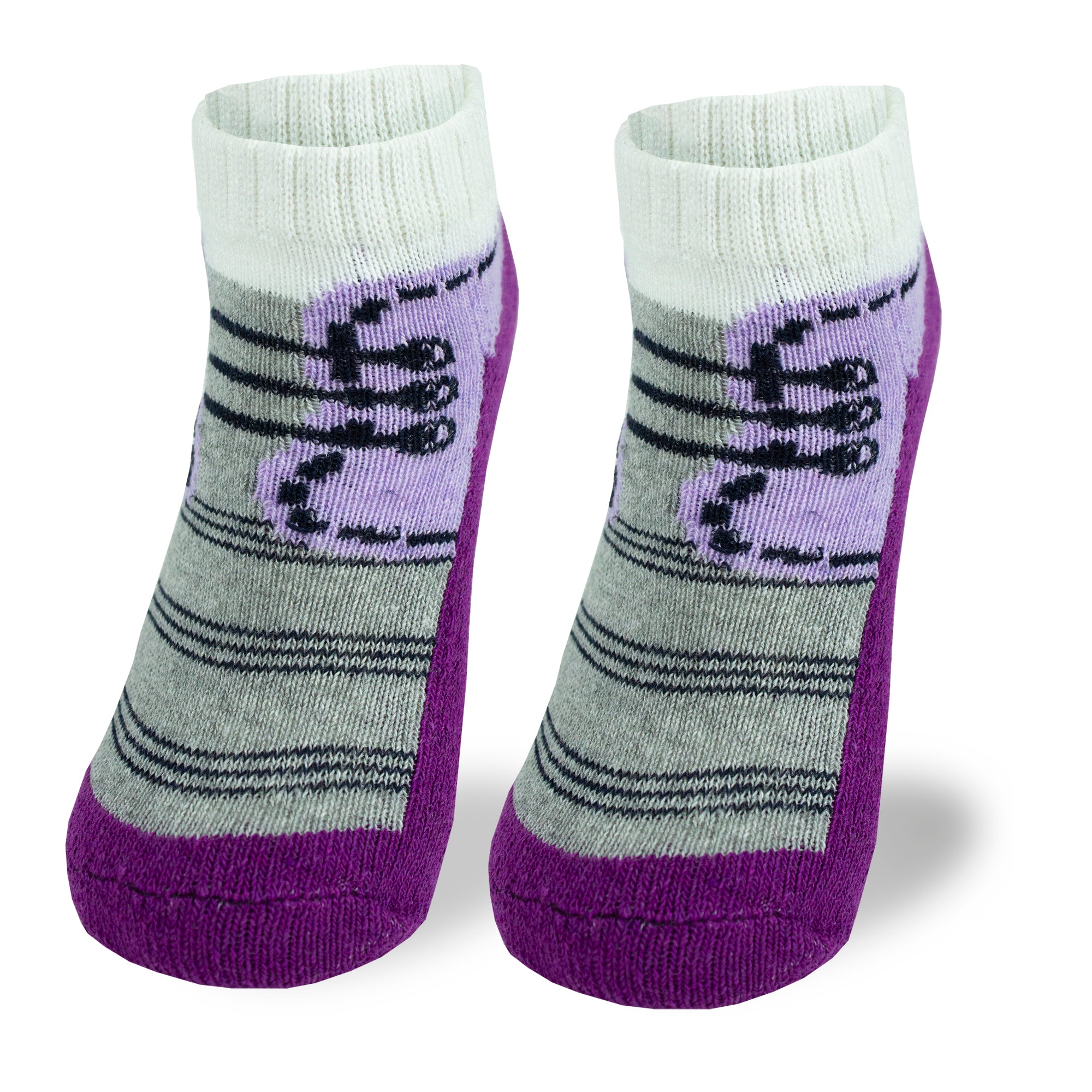 Calceta Morado/Gris con Antideslizante 0062 Beba