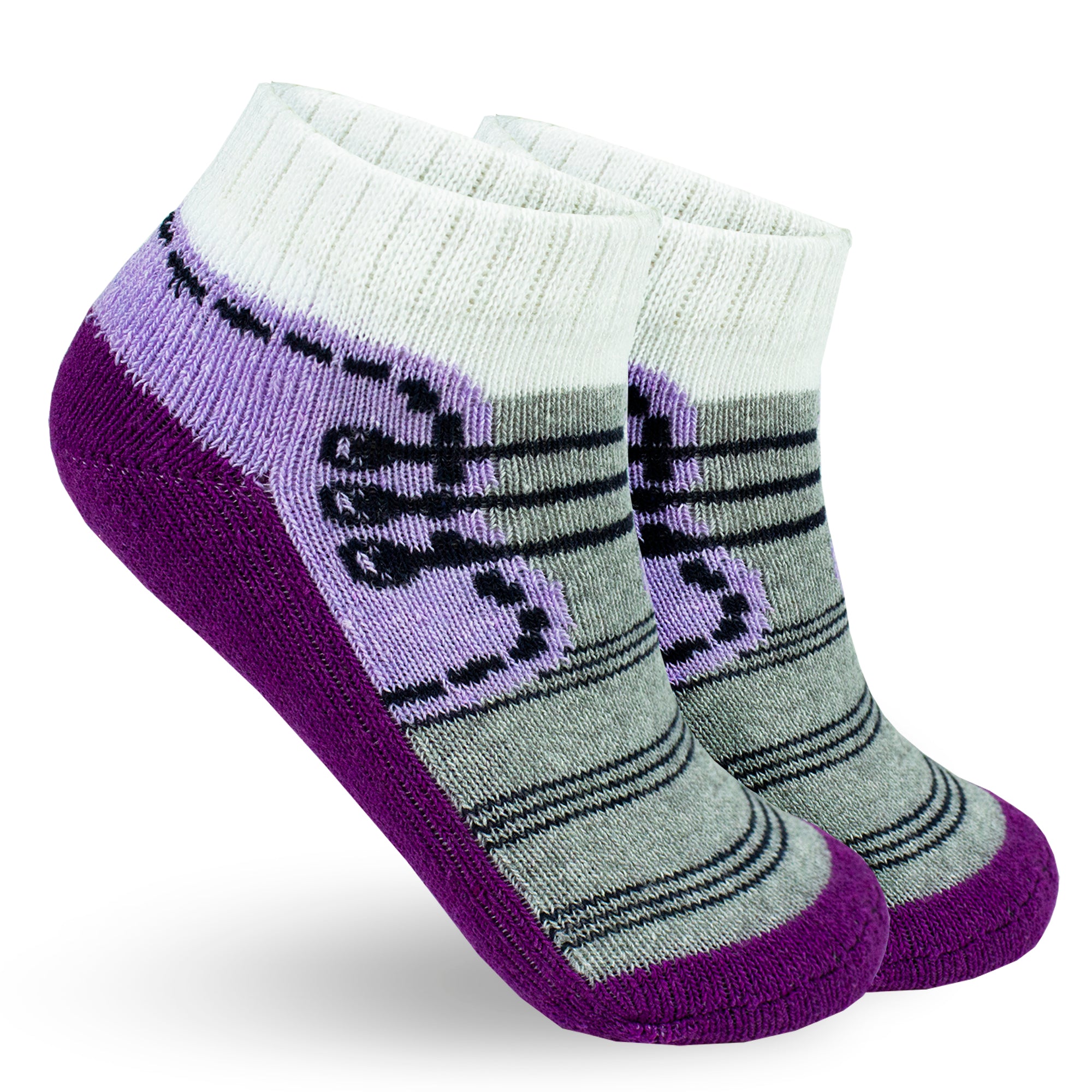 Calceta Morado/Gris con Antideslizante 0062 Beba