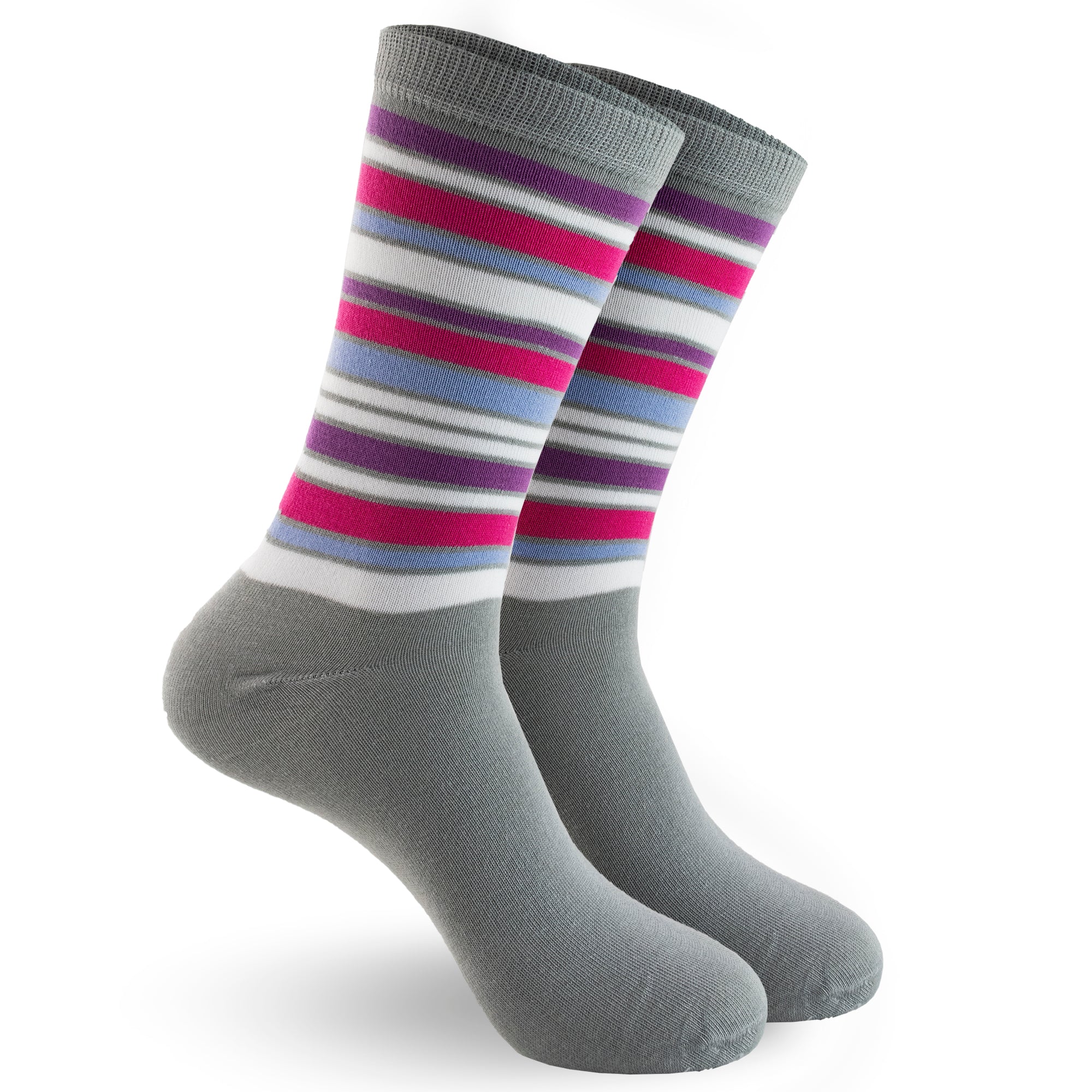 Calceta Gris/Fucsia con Hilo de Bambú 0261 Mujer