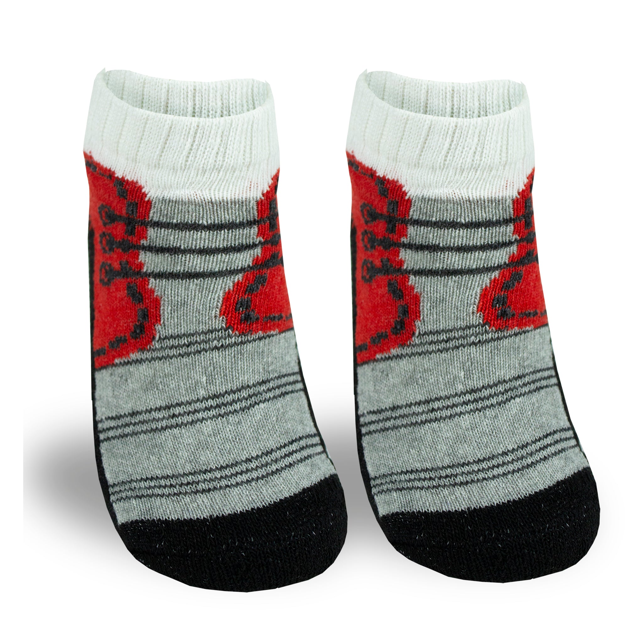 Calcetín Negro/Rojo con Antideslizante 0058 Bebé