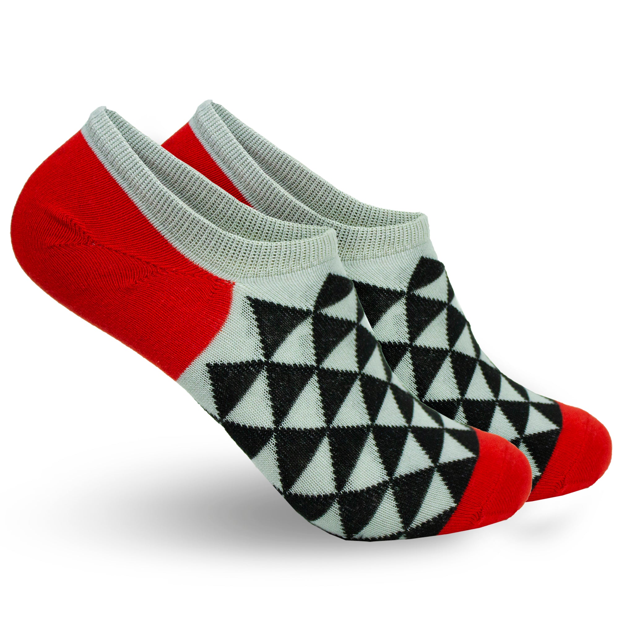 Calcetín Fashion No Show Rojo/Gris 0377 Hombre