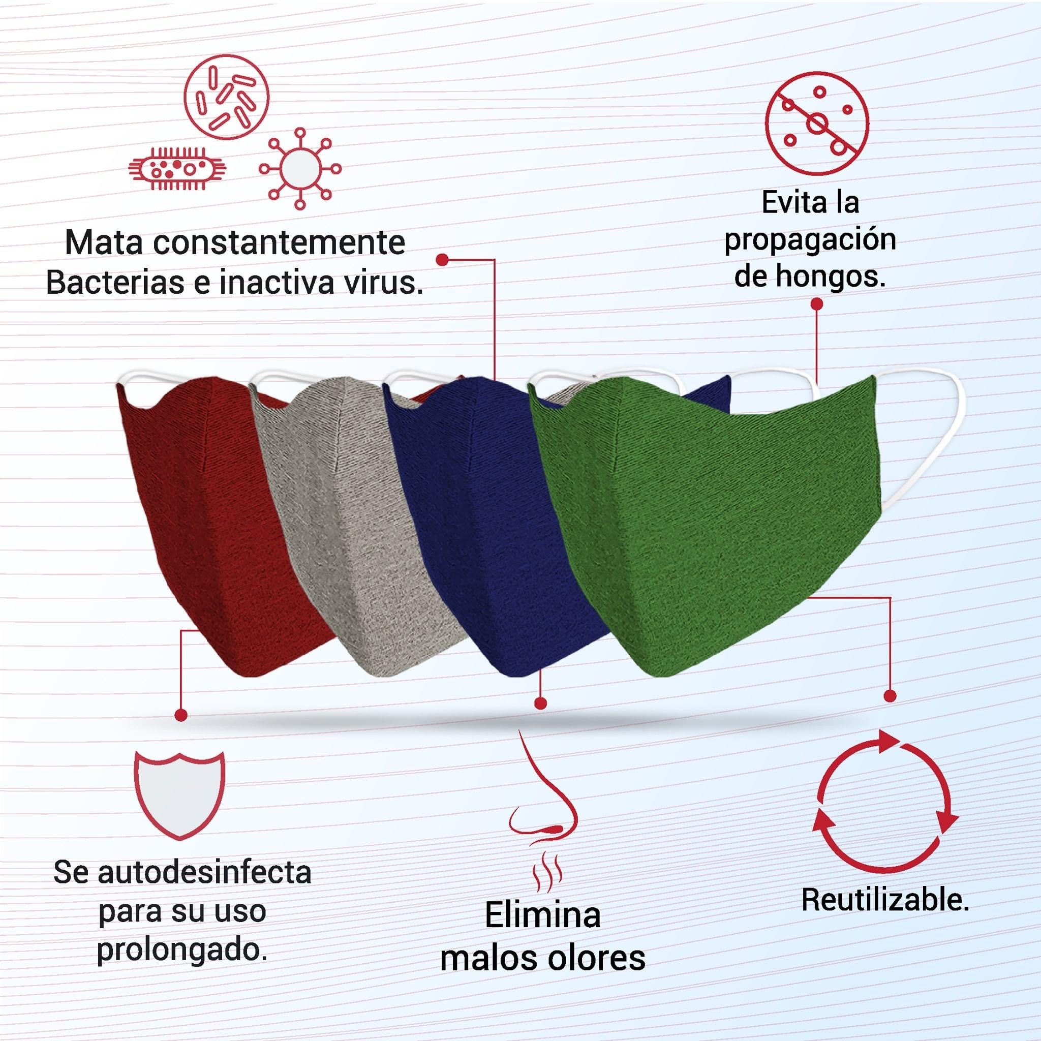 Mascarilla Antibacterial Ninja para Adultos