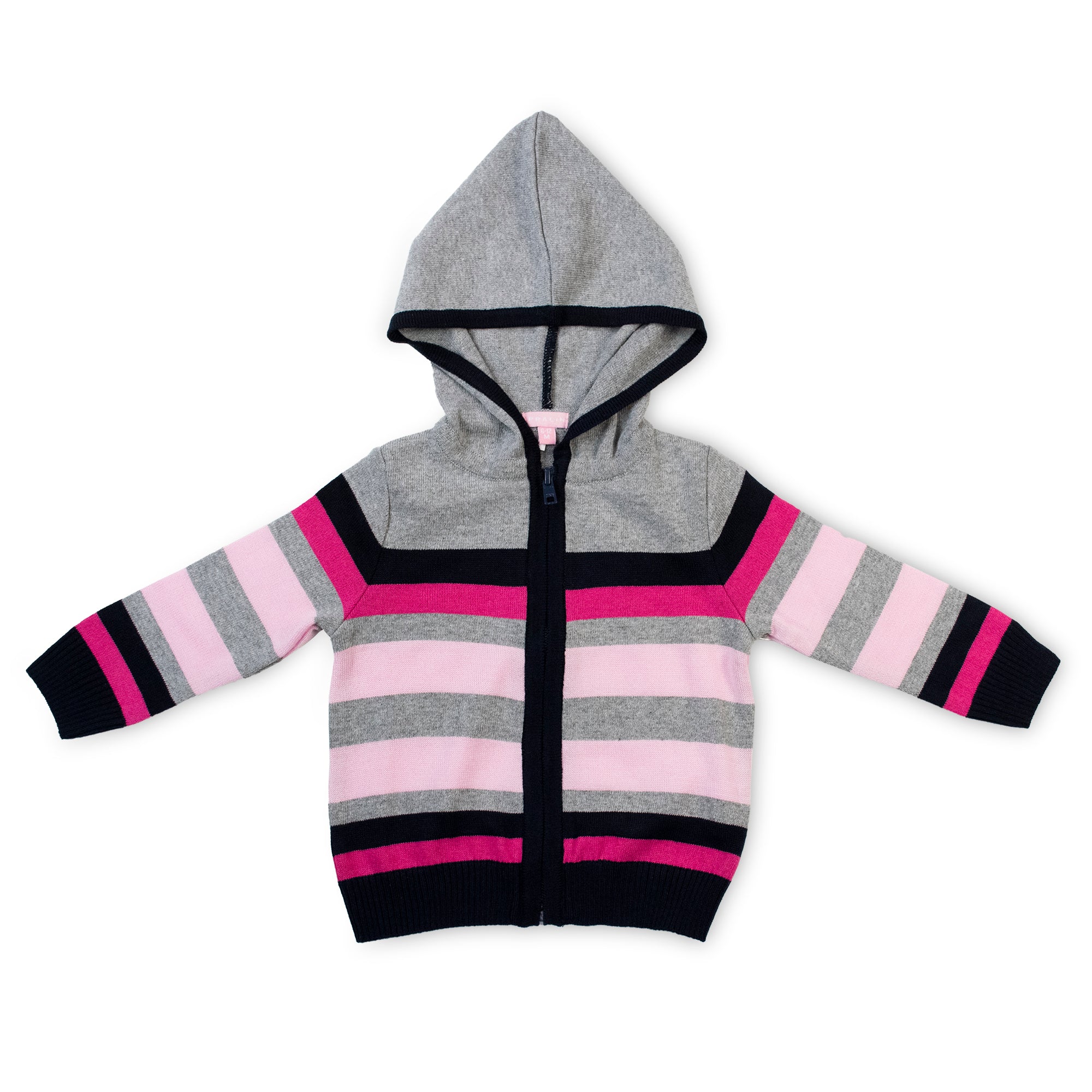 Suéter Rayado Rosado/Gris 10099 Beba