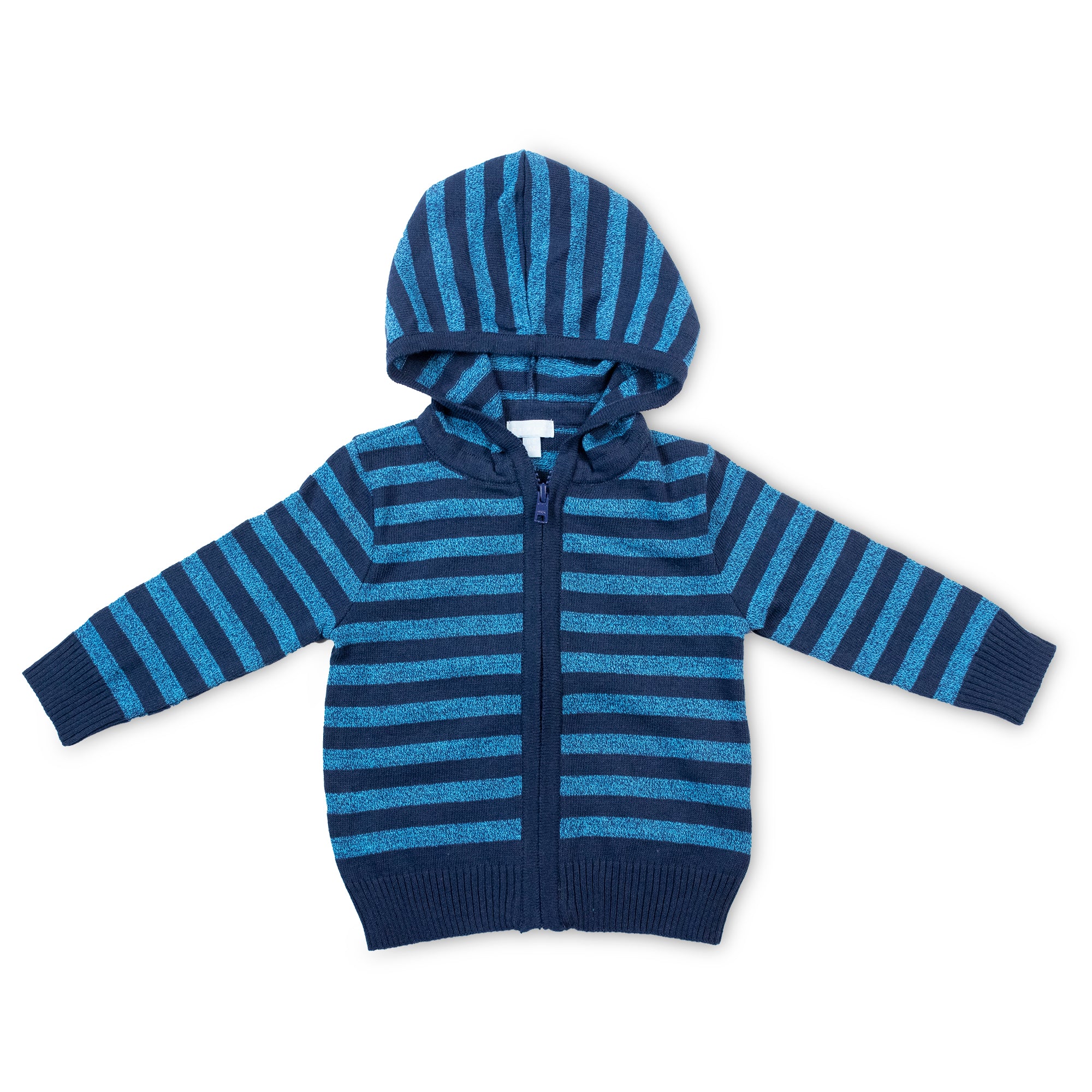 Suéter Rayado Azul con Capucha 10100 Bebé