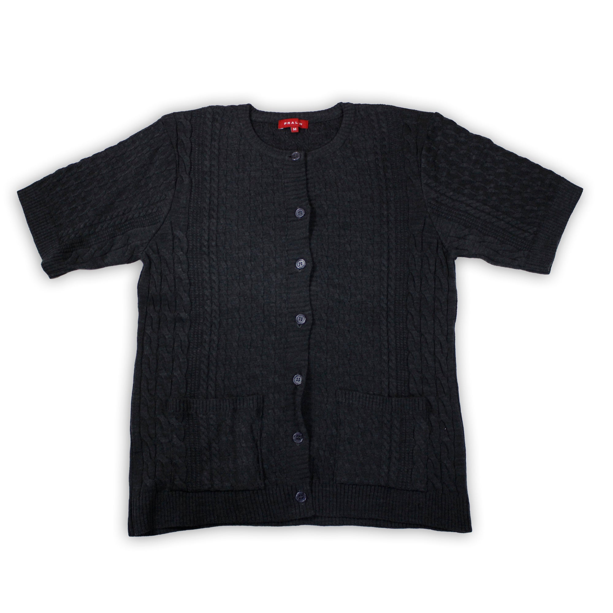 Suéter Manga Corta Cuello Redondo con Bolsas 10450 Mujer