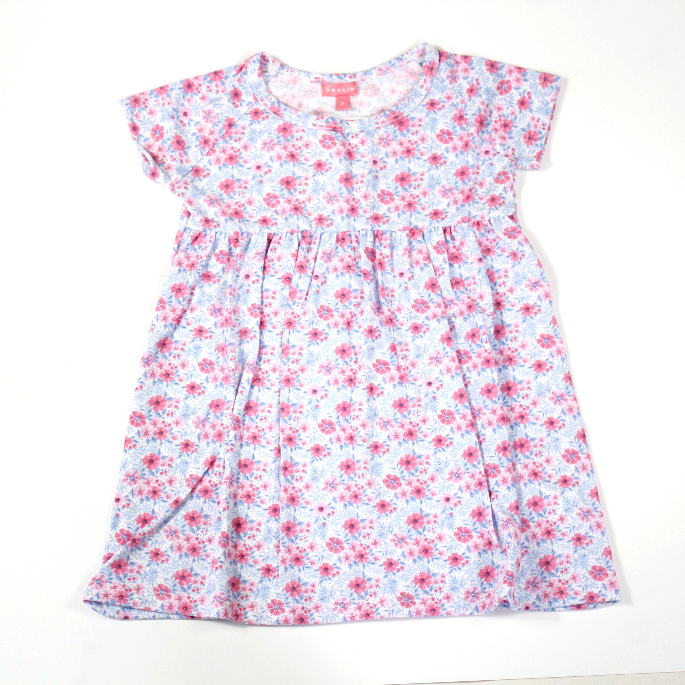 Vestido Rosado de Manga Corta 10047 Beba