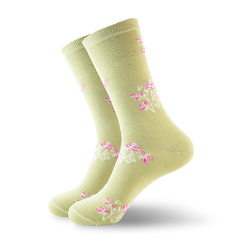 Calceta con Hilo de Bambú Khaki 0261 Mujer