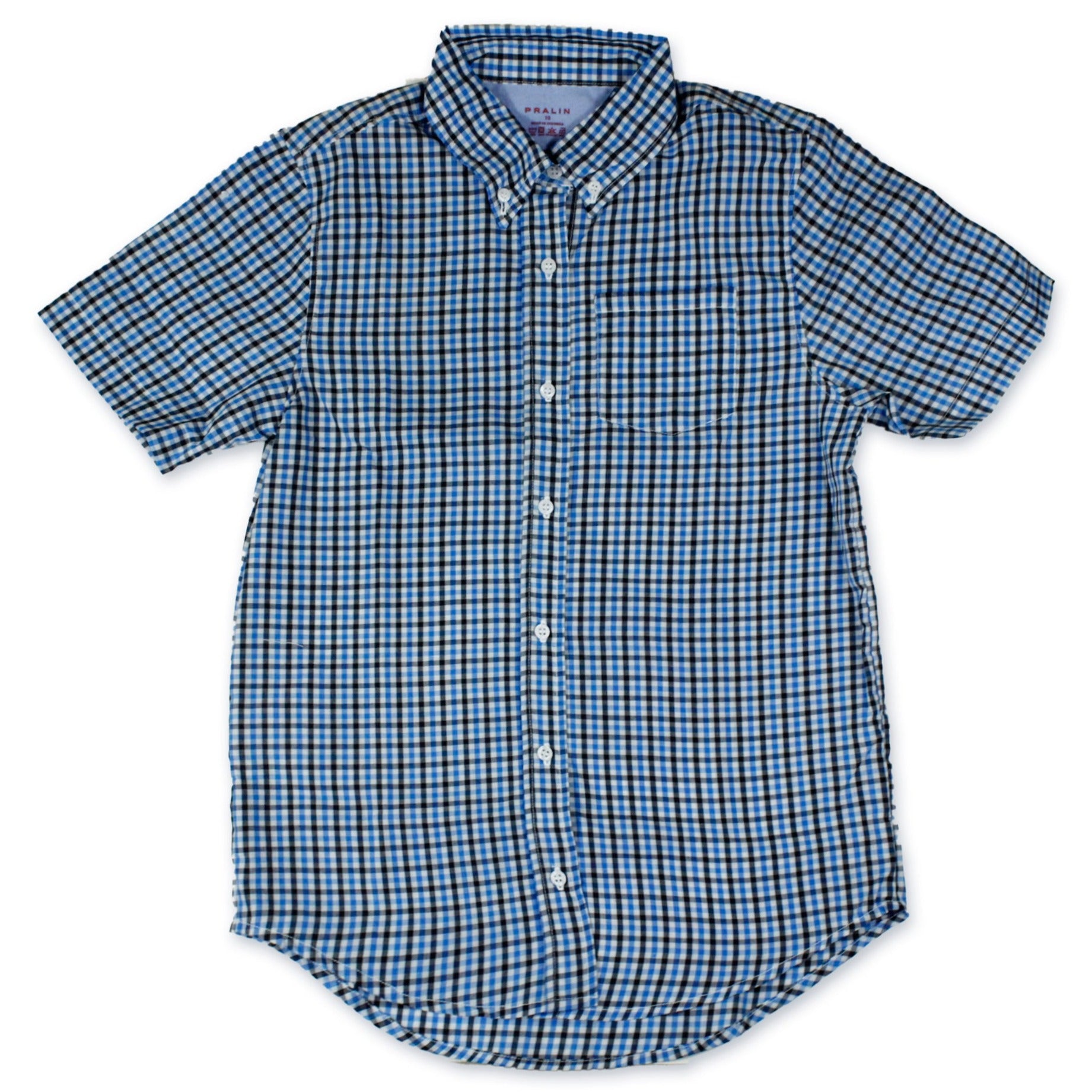 Camisa Manga Corta Azul/Blanco/Negro 10120 Niño