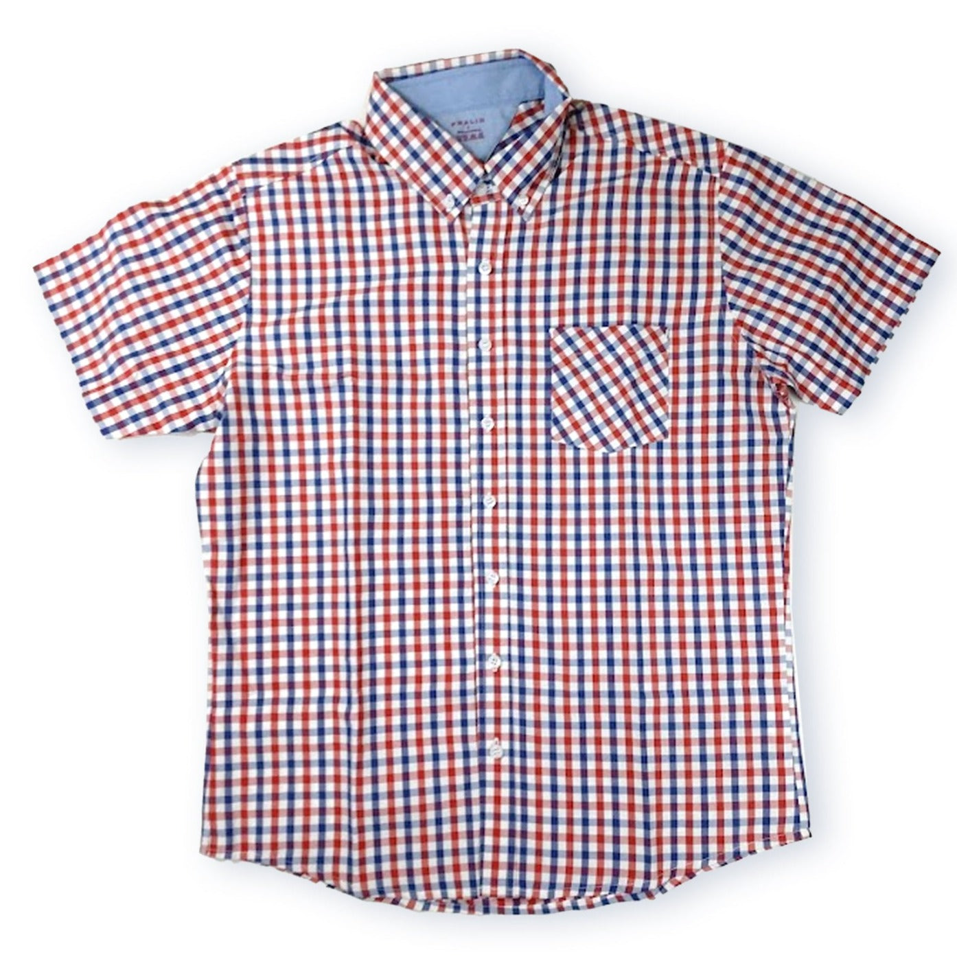 Camisa Manga Corta Rojo/Azul 10021 Hombre