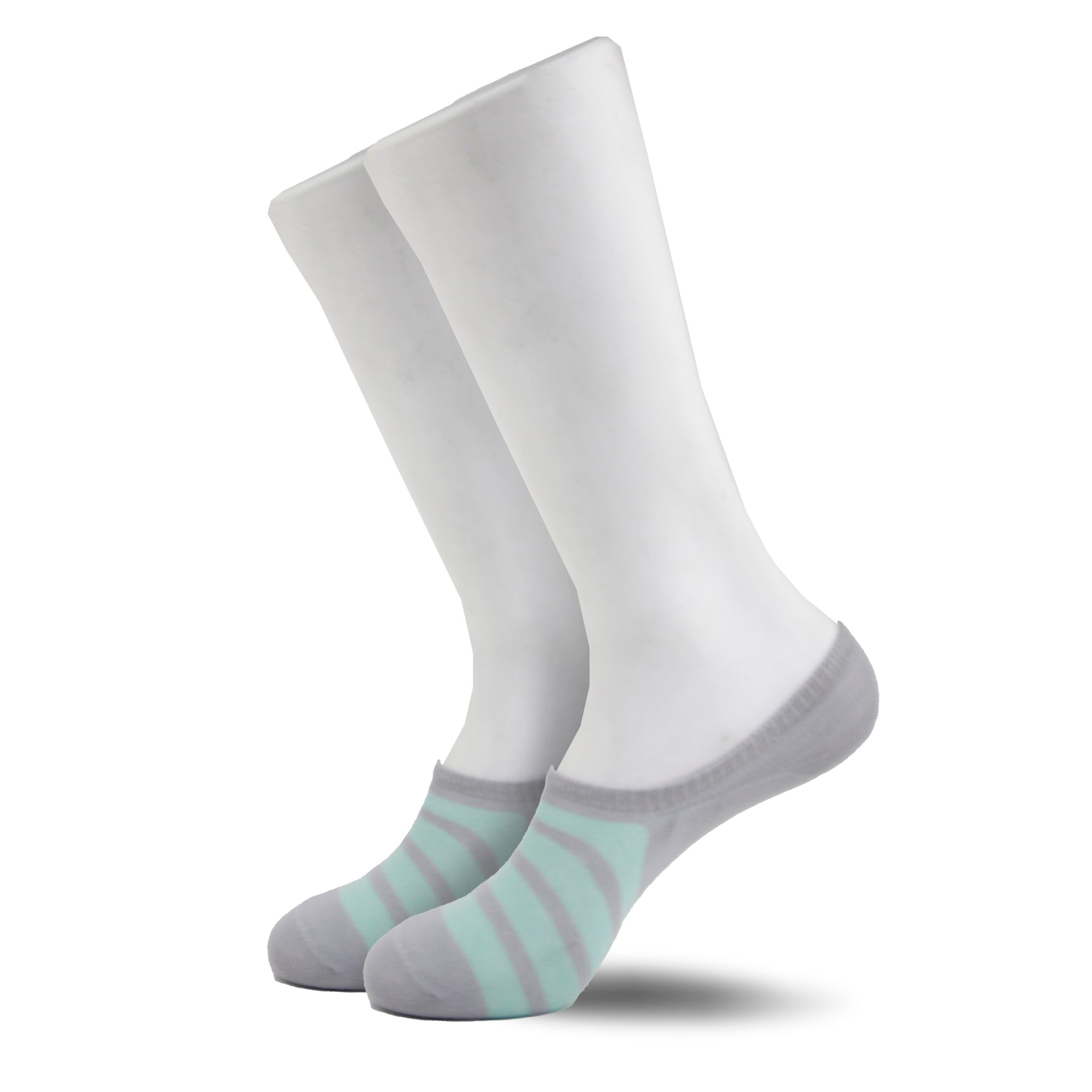 Calceta Invisible Gris/Aqua 0253 Mujer