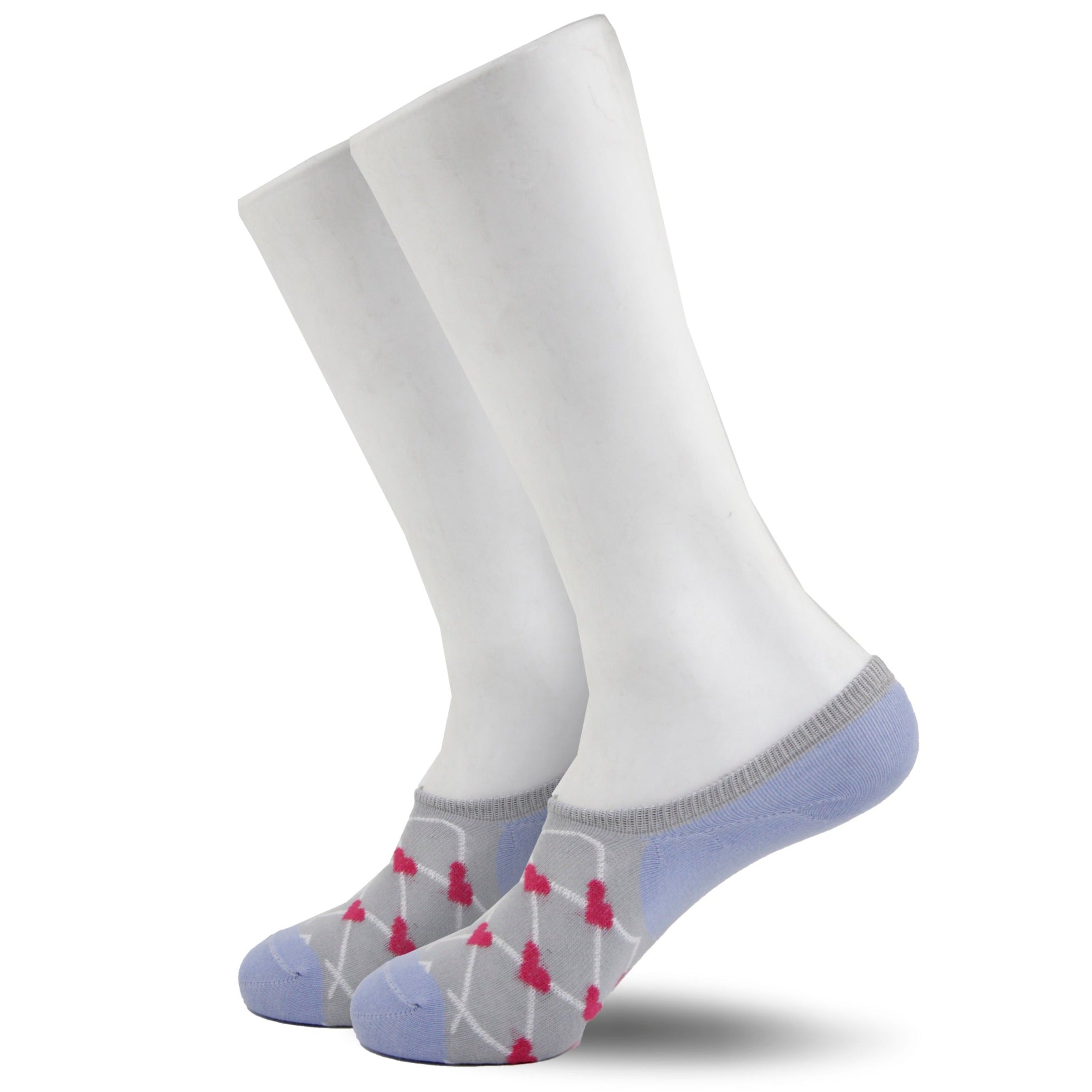 Calceta Invisible Celeste/Gris 0253 Mujer