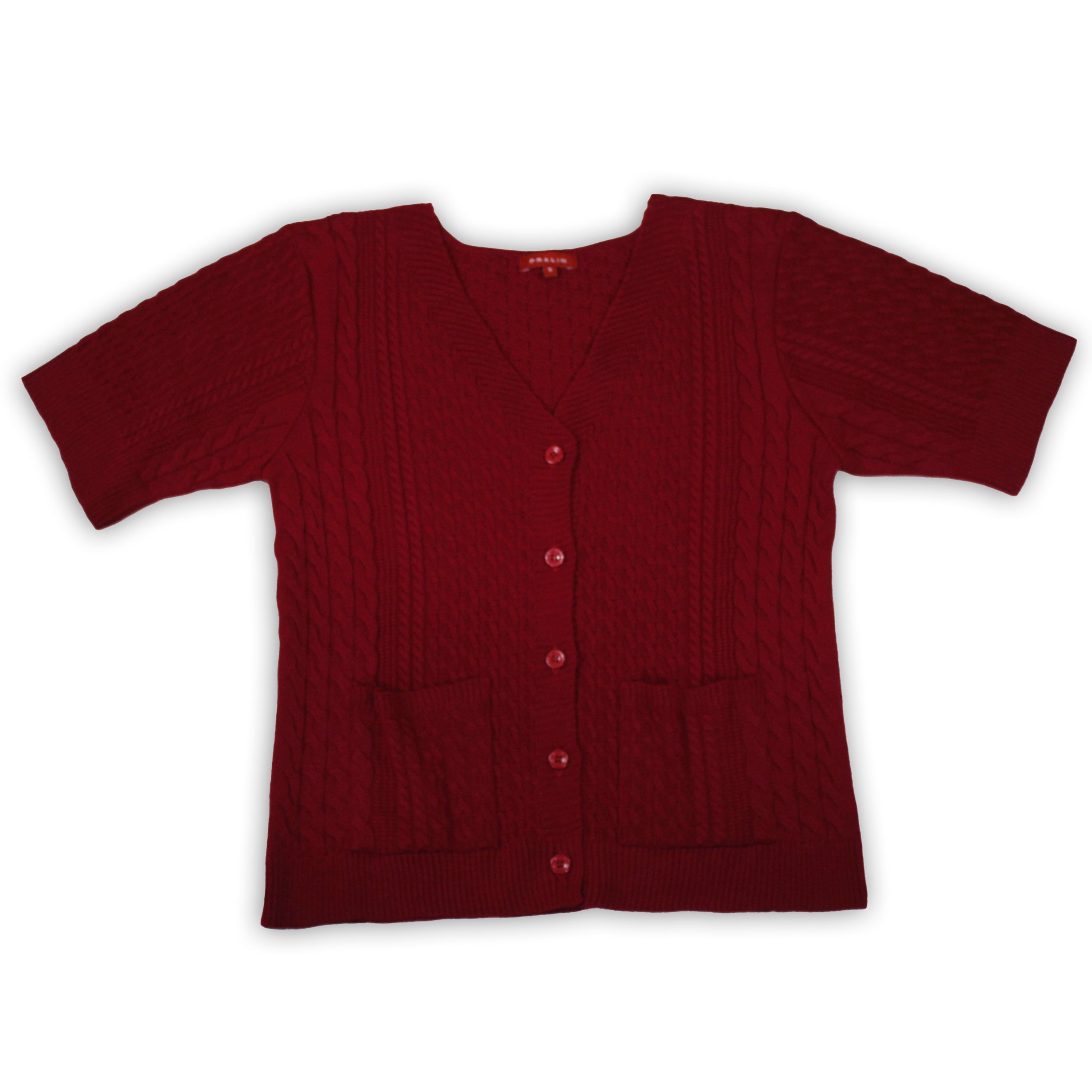 Suéter Manga Corta Cuello V con Bolsas 10450 Mujer