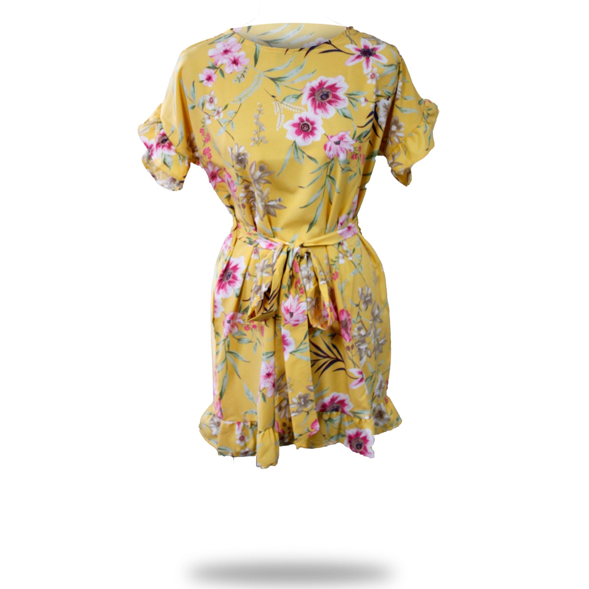 Vestido Amarillo Floral 10012 Mujer
