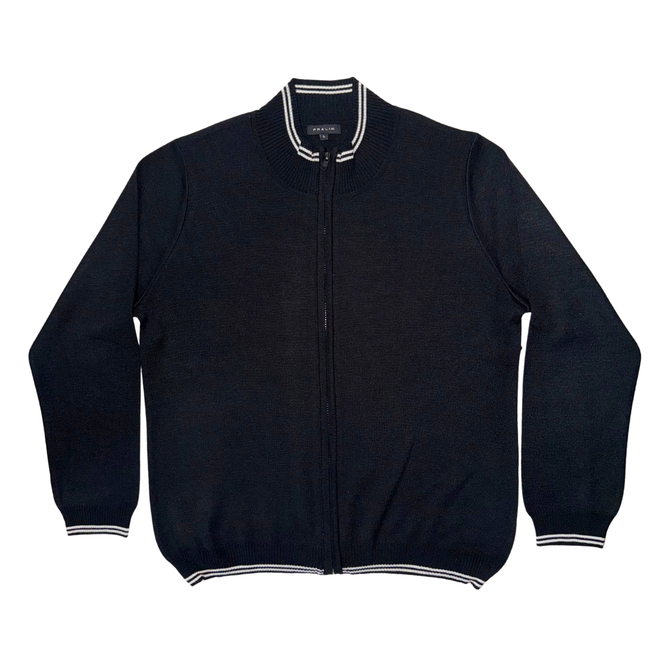 Suéter Oxford/Blanco con Zipper 10356 Hombre