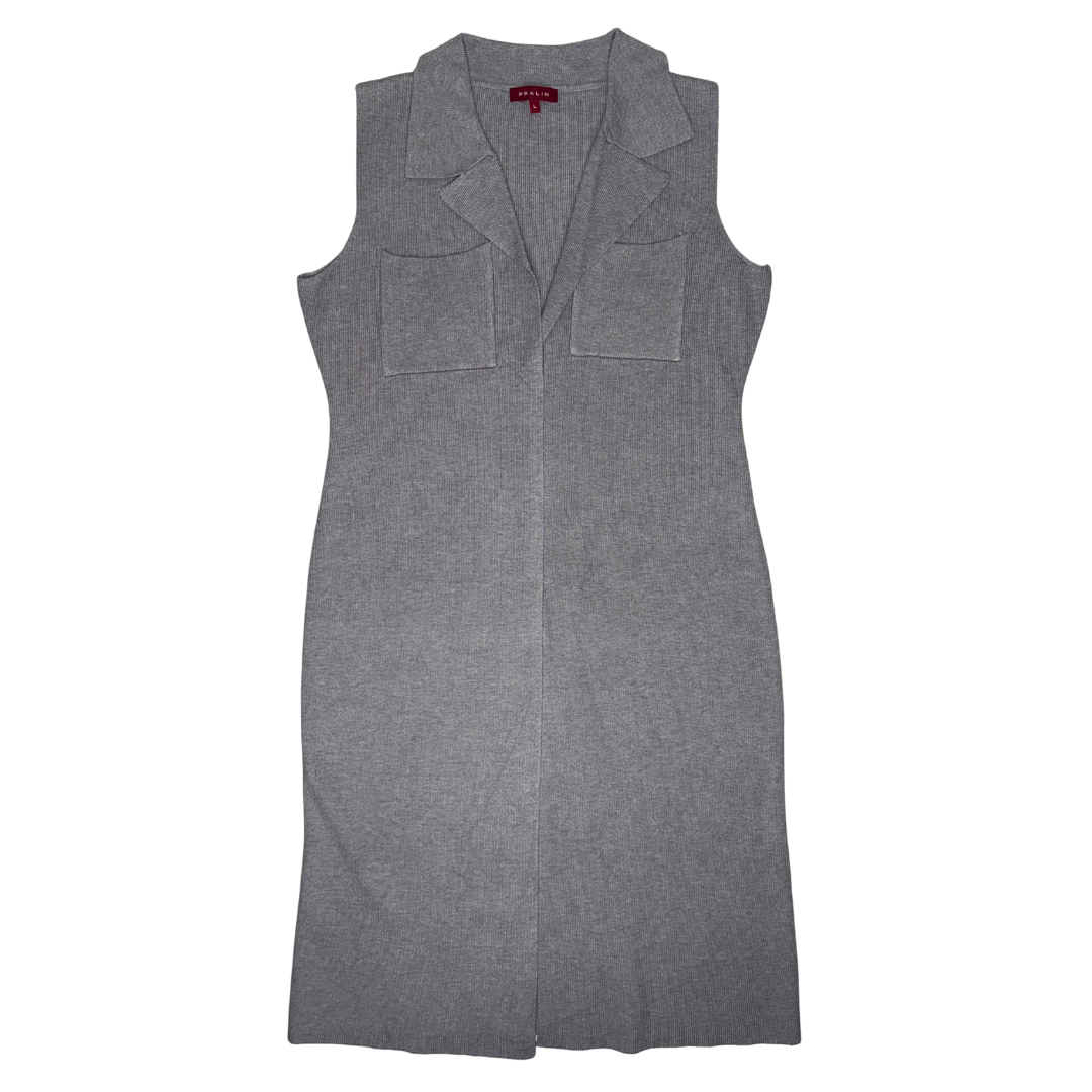 Chaleco Largo Abierto con Bolsas 10065 Mujer