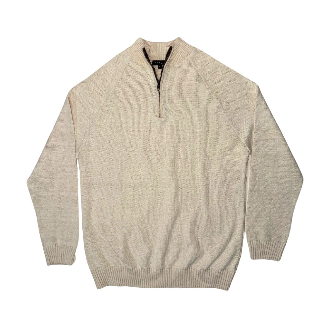 Suéter Beige Medio Zipper de Hombre - Bazar