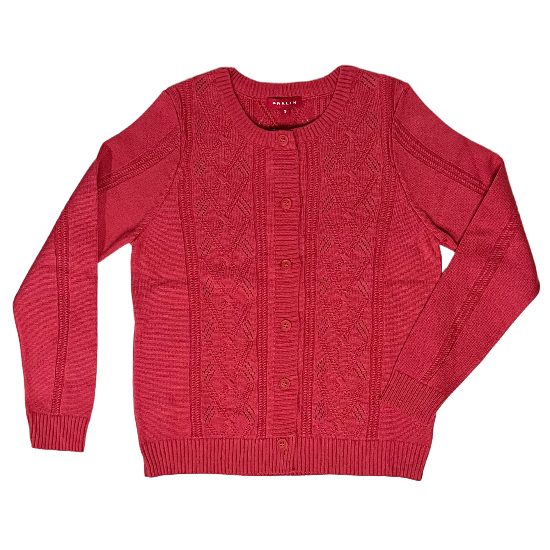 Suéter de Botones con Cuello Redondo 10464 Mujer