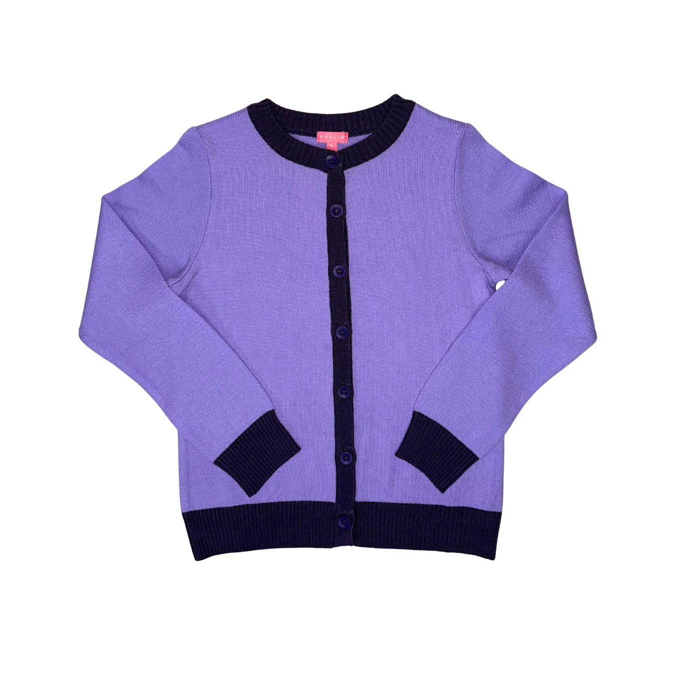 Suéter Lila/Azul M. de Botones con Cuello Redondo 10226 de Niña