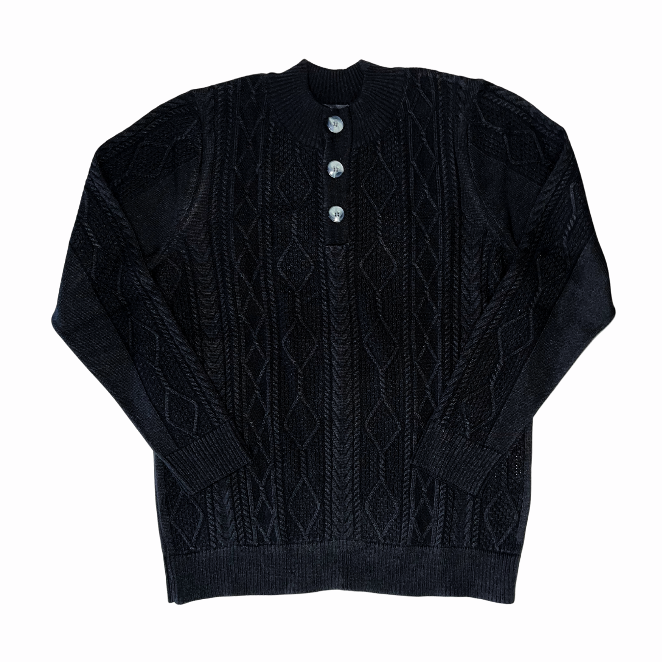 Suéter con Botones Cuello Mock 10352 Hombre