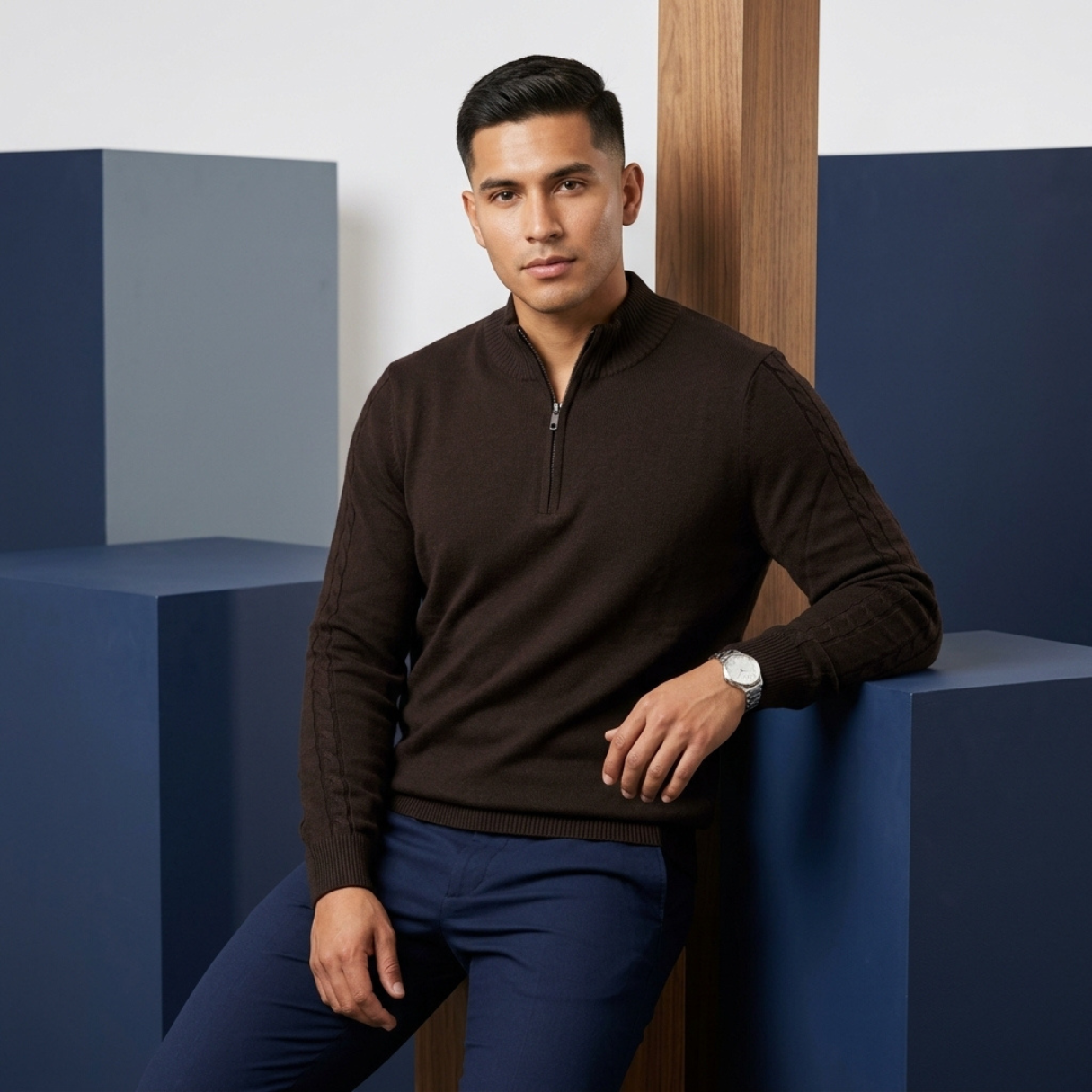 Suéter 1/2 Zipper 10373 Hombre