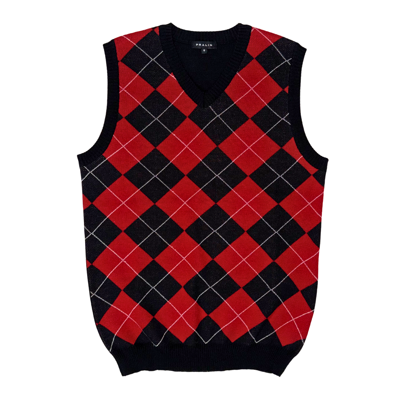 Chaleco Negro/Rojo Cuello V 10088 Hombre