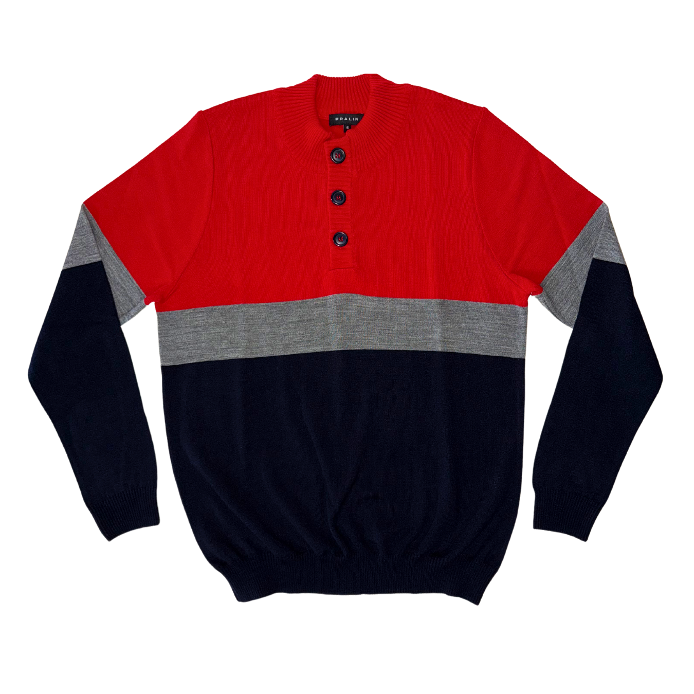 Suéter Azul Marino/Rojo/Gris 10334 Hombre