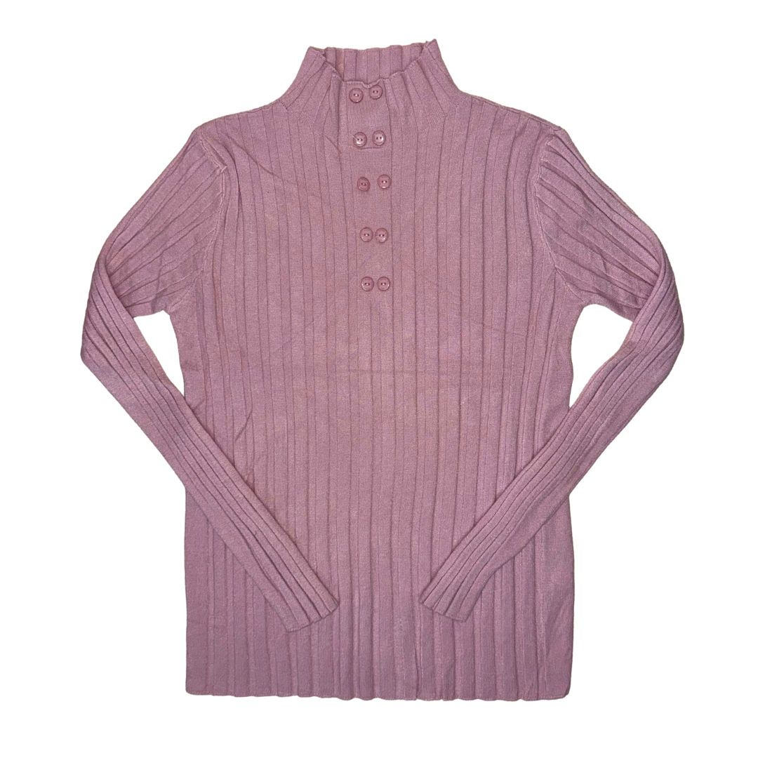 Blusa Pegada con Botones Manga Larga 10494 Mujer