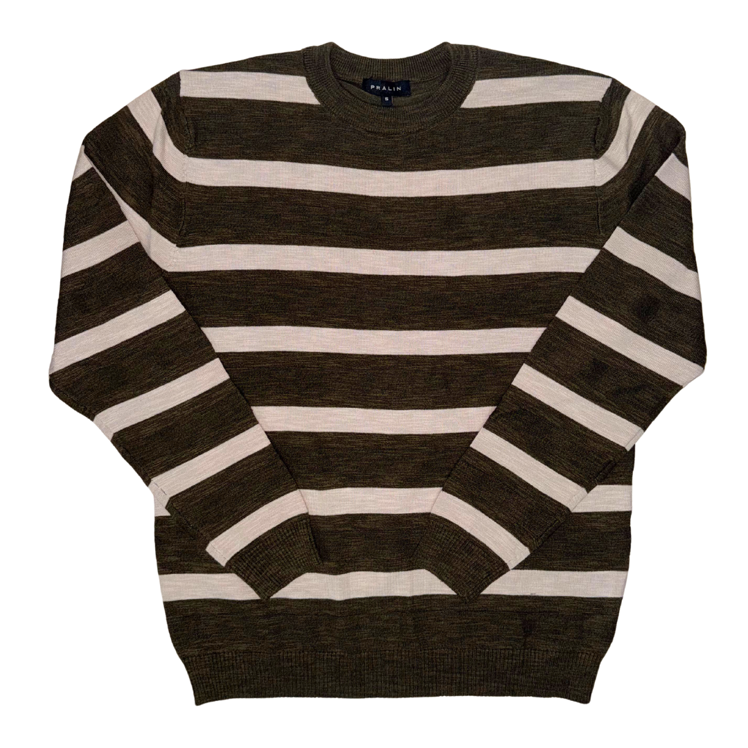 Suéter Café con Cuello Redondo 10359 Hombre