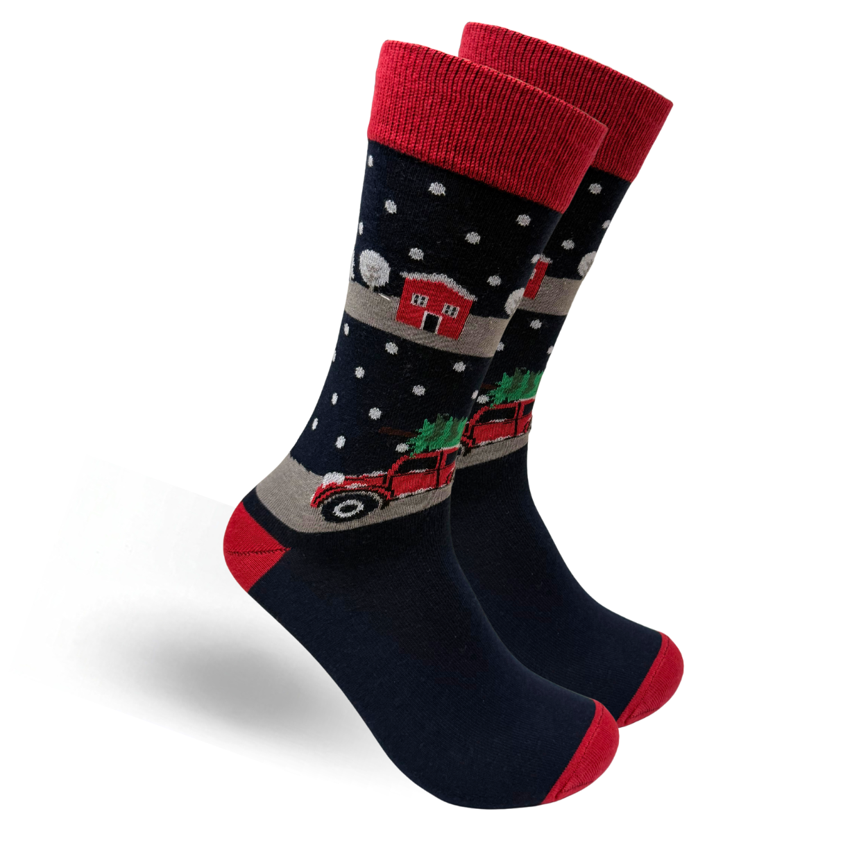 Calcetín Navideño Negro/Rojo para Hombre