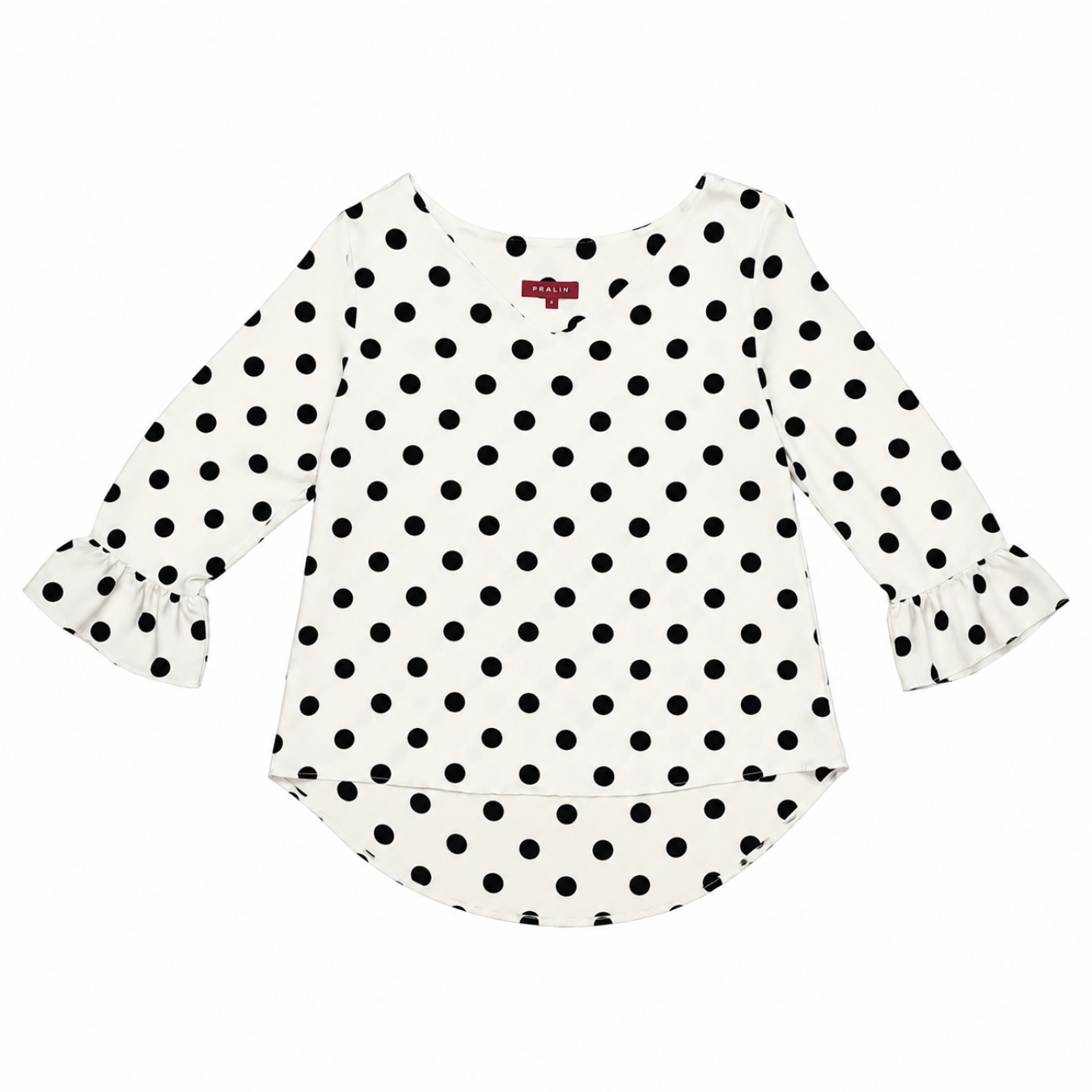 Blusa Blanca con Puntos Manga 3/4 10063 Mujer