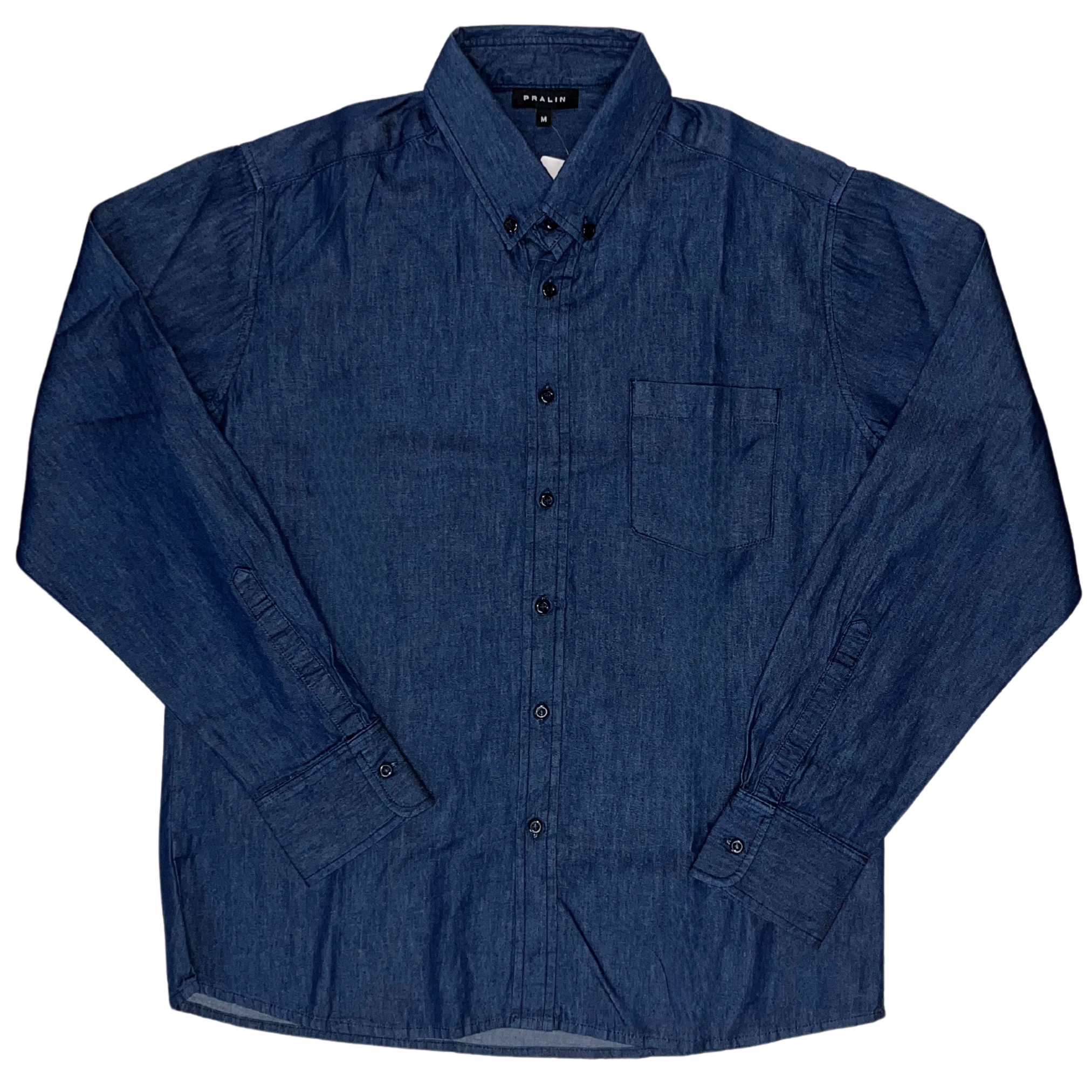 Camisa Manga Larga Imitación Lona Oscura 10034 Hombre