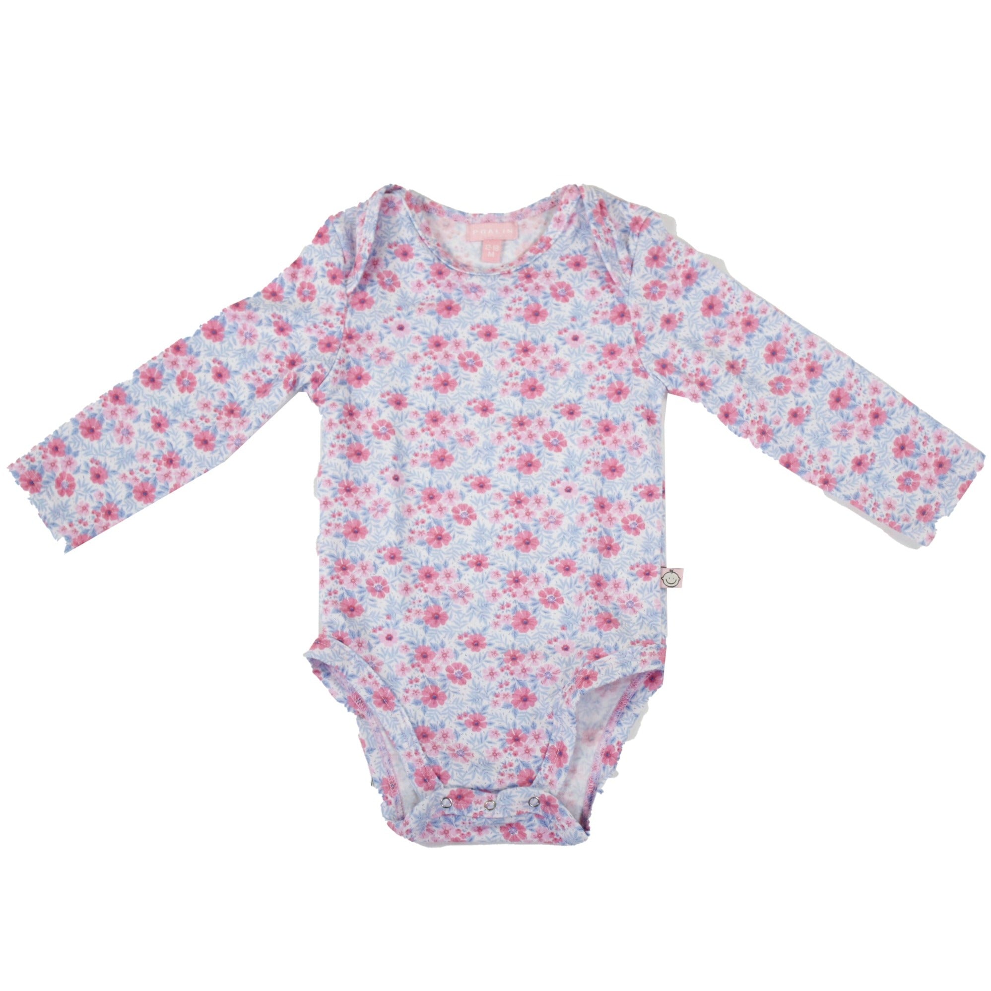 Body Rosado Floral Manga Larga 10002 para Beba