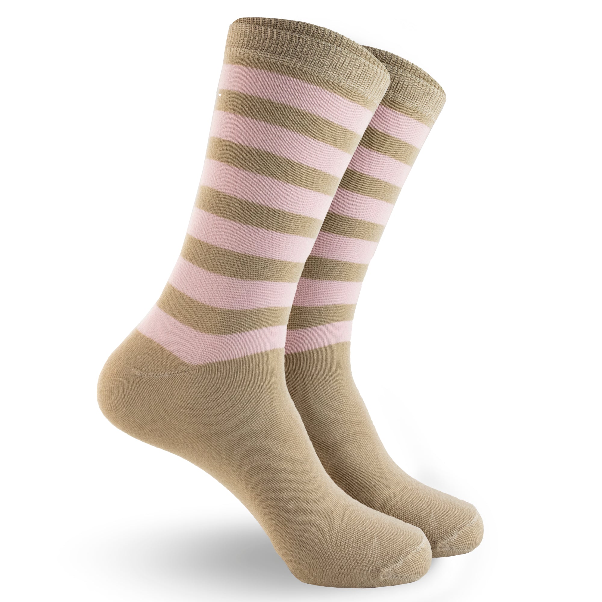 Calceta Khaki/Rosa con Hilo de Bambú 0261 Mujer