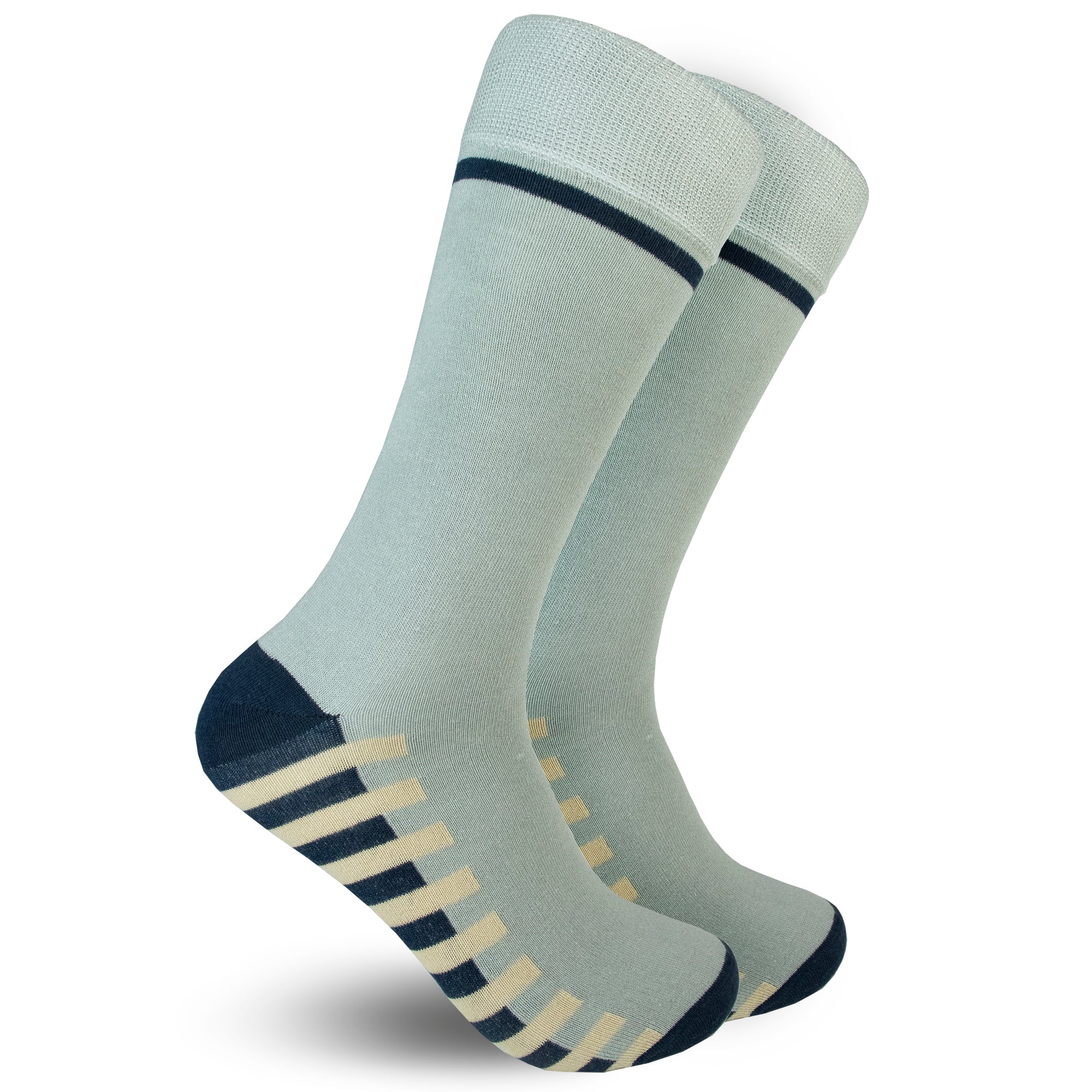 Calcetín Gris/Azul con Hilo de Bambú 0396 Hombre