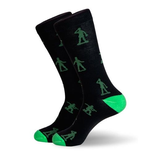 Calcetín Fashion Soldados Negro/Verde 0390