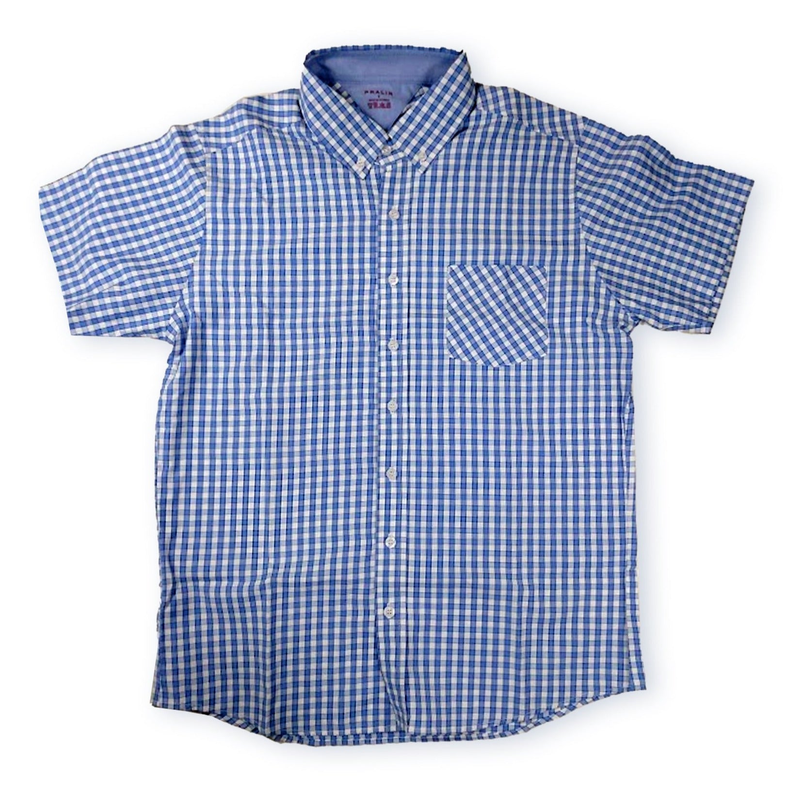Camisa Manga Corta Azul 10020 Hombre